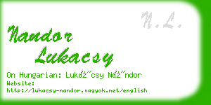 nandor lukacsy business card